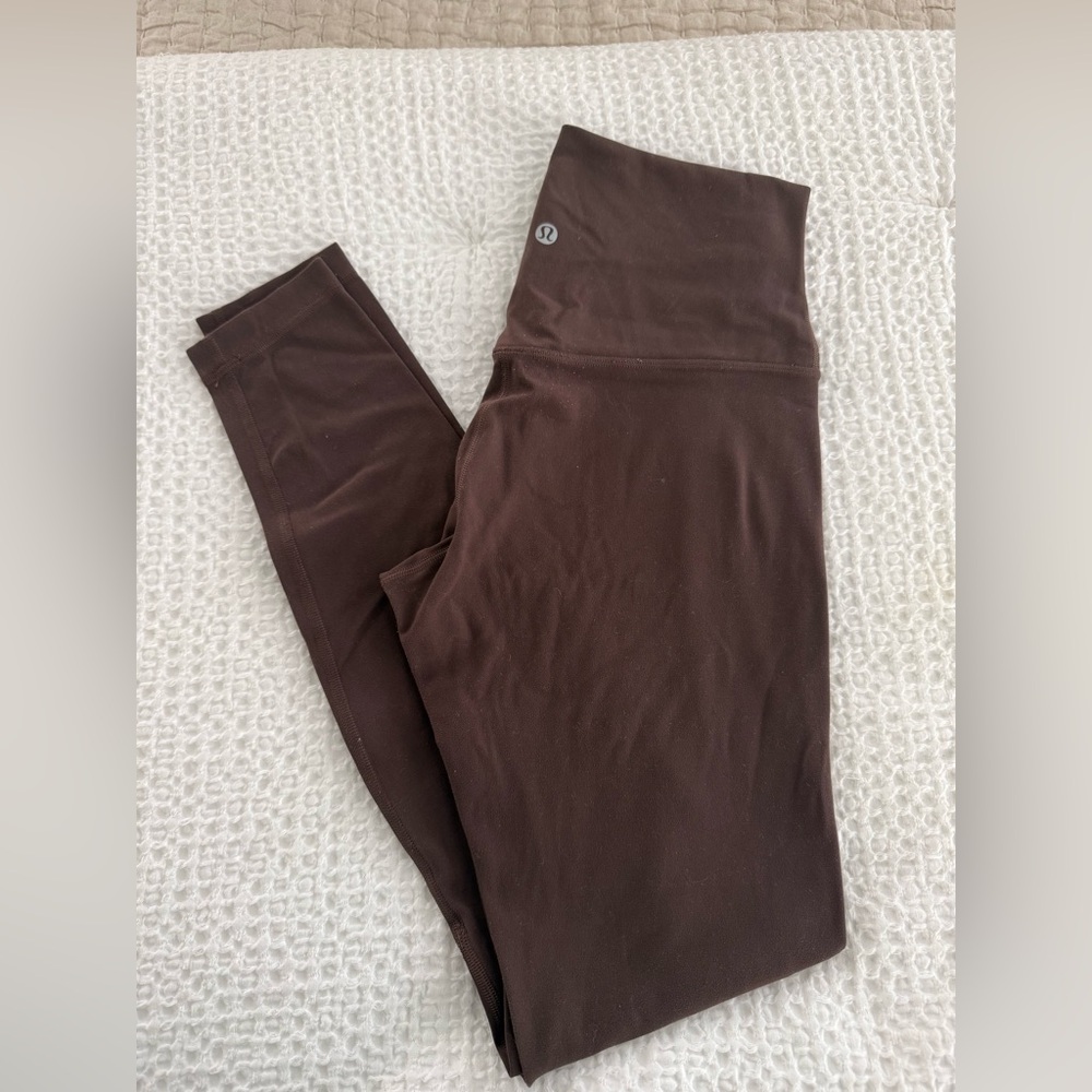 Brown High-Waisted Leggings lululemon size 6 28 inch